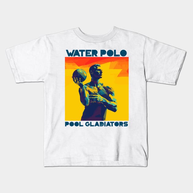 pool gladiators, waterpolo design v5 Kids T-Shirt by H2Ovib3s